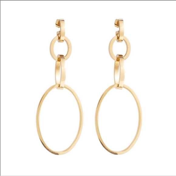 Vita Fede Cassio Hoop Earrings Gold Stainless Steel Interlocking Interchangeable - Picture 11 of 11